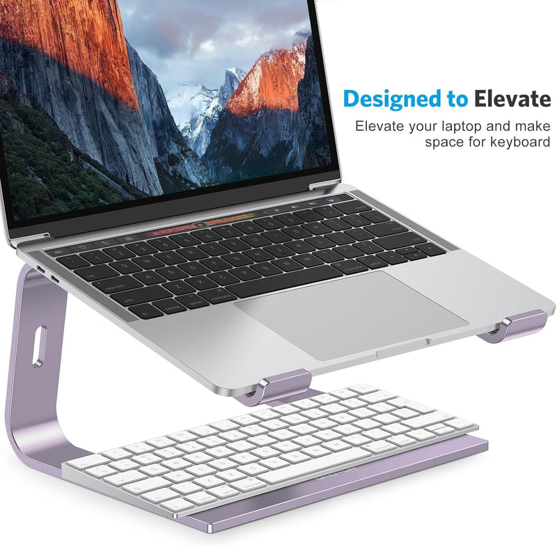 OMOTON Detachable Laptop Stand, Aluminum Mount for Desk, Compatible With MacBook Air/Pro, Dell, HP and All Laptops (11-16 Inch), Purple