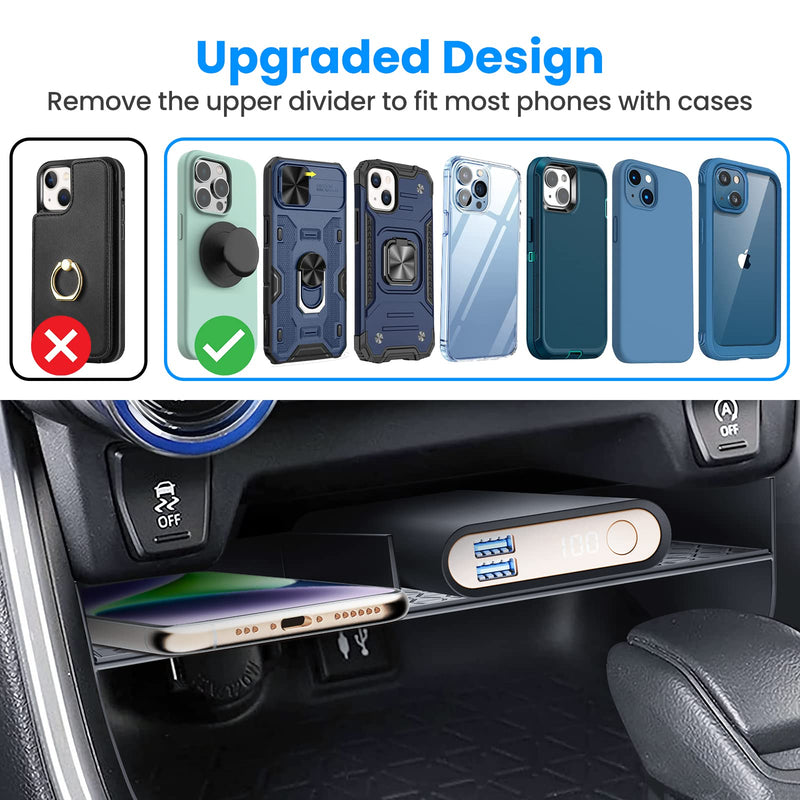 Upgraded Center Console Organizer Compatible with Toyota RAV4 2024 2023 2022 2021 2020 2019 Interior Accessories, Gear Shift Storage Tray Secondary Box Insert Divider - 2pcs