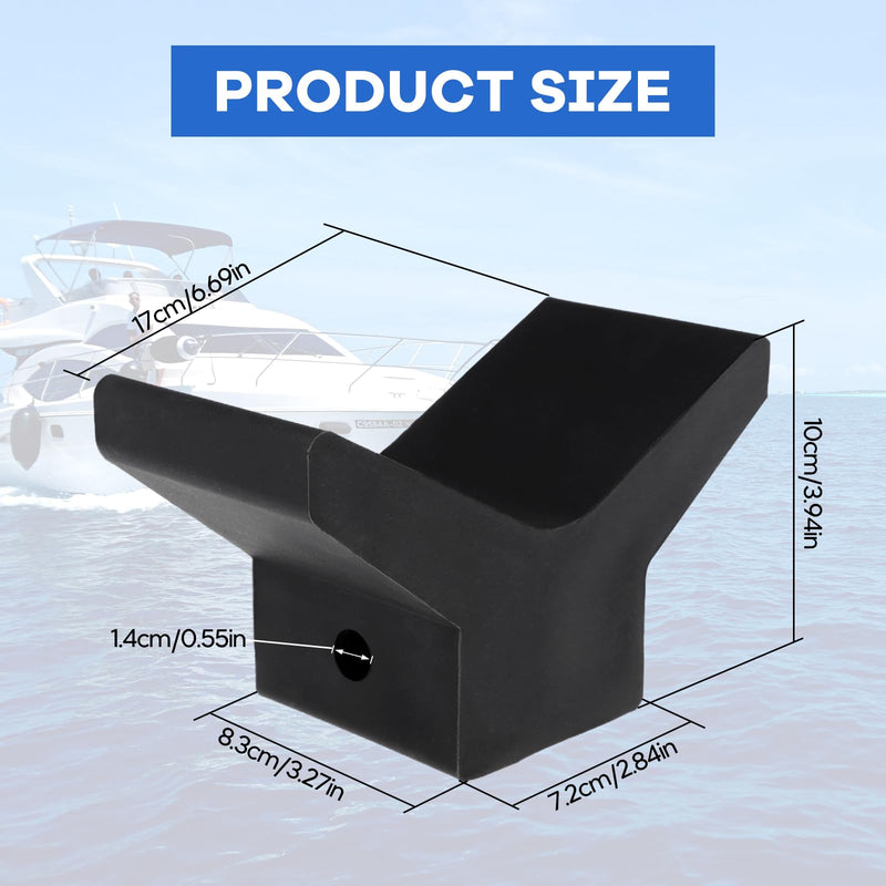 Kesoto 6 Inch Mounting Width Boat Trailer Non Marking Black Molded Rubber V Bow Stop