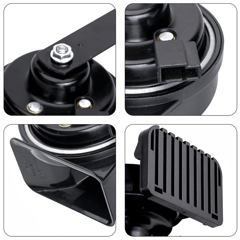 Car Horn for Toyota with 1 to 2 Plug Compatible with Toyota, 12V Waterproof Dual-Tone Electric Snail Horn Train Horns Kit for Car Black with harness plug for toyota 12V Replacement for Toyota