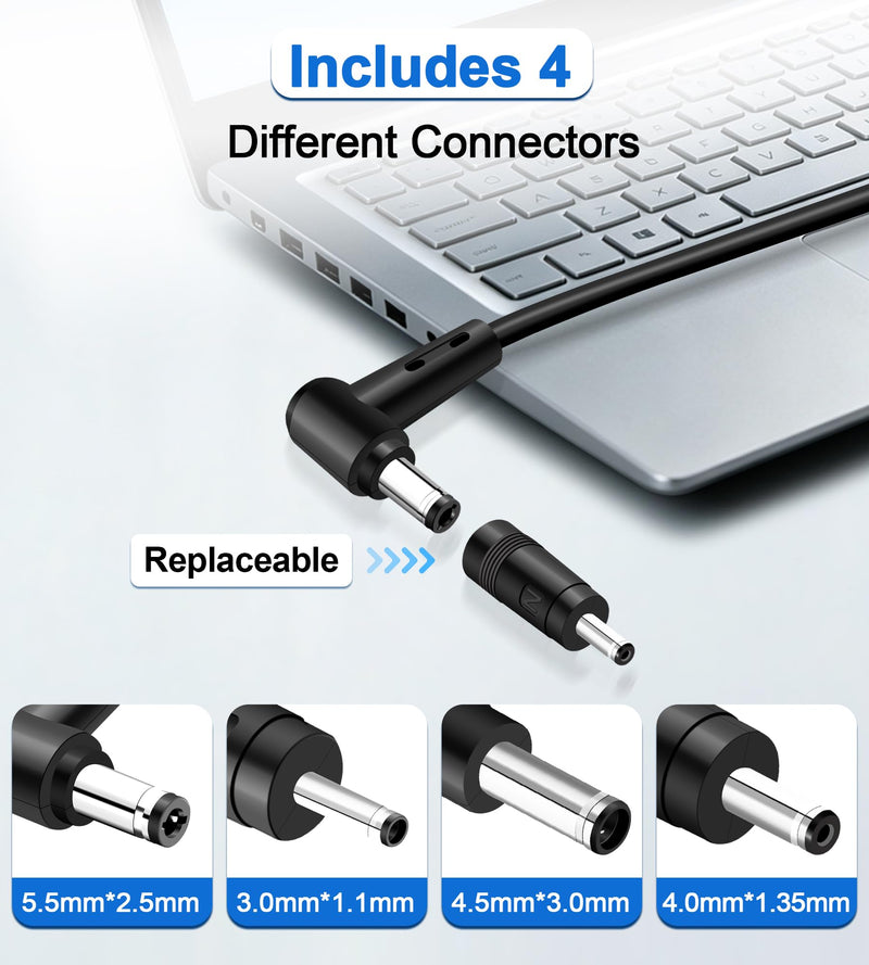 65W Laptop Charger Compatible with Asus Vivobook 15 16 17 Zenbook Flip Chromebook EeeBook Notebook Laptop 5.5 * 2.5mm with 3 Adapter, Support 45W 33W