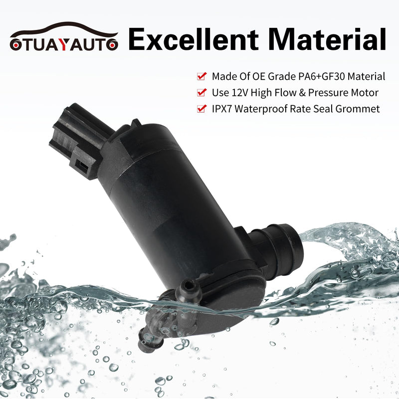 OTUAYAUTO Premium Windshield Washer Pump Replacement for 98-17 Ford Expedition Limited, 98-10 Ford Explorer, 00-05 Ford Excursion, Lincoln, Mercury -OE# Grommet 6F9Z-17664-A, F75Z-17664-BA