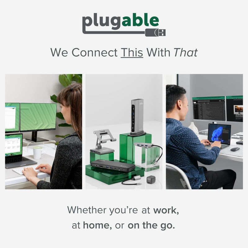 Plugable USB-C Wired Cube Mini Docking Station - Compact HDMI, Gigabit Ethernet, and 3 USB Ports - Works with USB-C, USB4, and Thunderbolt, MacBook, Windows, Chromebook - No Host Charging