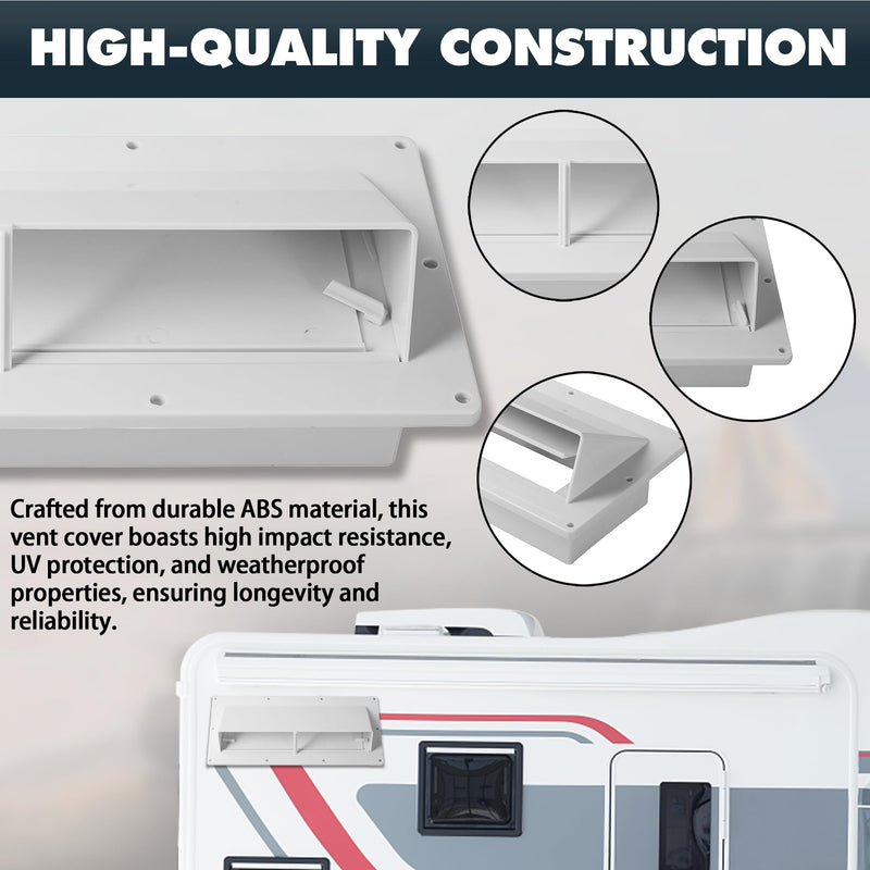 TonGass RV Range Hood Vent Cover for Camper, RV Exhaust Side Stove Vent Cover Replacement for Trailers & Motorhomes, Includes 10 Screws - White