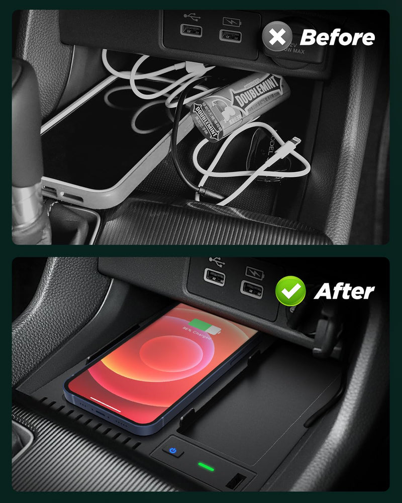CarQiWireless Wireless Charger for Honda Civic 2022-2026 | Charging Pad,Cleaner Tidier Interior,Safer Driving,Convenient,Broad Compatibility