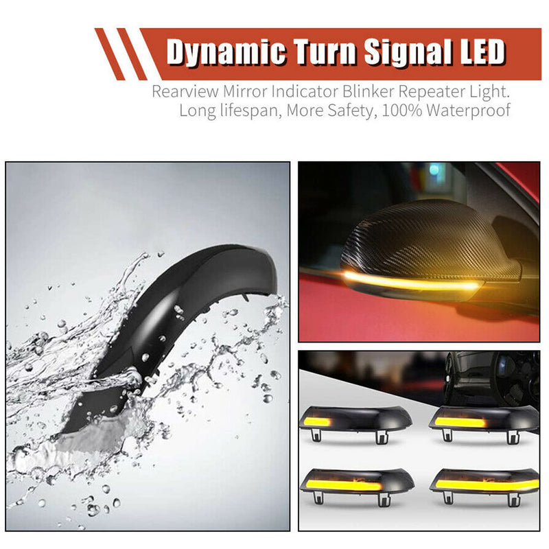 Sequential LED Side Mirror Lights Turn Signal Smoked Lens Compatible with VW Golf 5 EOS GTI Jetta MK5 Passat B5.5 B6 R36 Sharan Skoda Superb B5,Amber Amber Sequential (VW Golf 5 GTI Jetta MK5)
