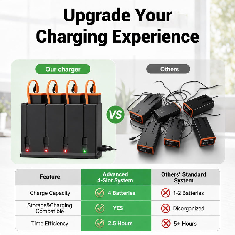 Charger for Moultrie Edge Series Cellular Trail Camera Battery, 4-Channel Charging Station for Moultrie Edge, Edge PRO,Edge 2, Edge 2 PRO Rechargeable Battery