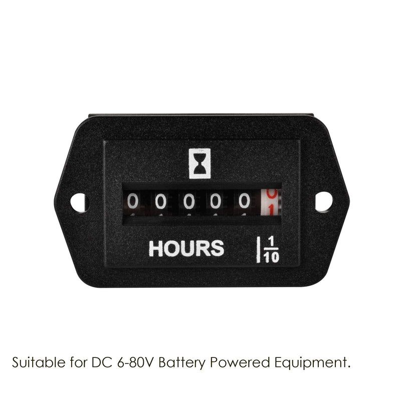 DC6V-80V Mechanical Hour Meter Hourmeter for Gasoline Diesel Engine Generator Boat Motorcross Motor Truck Tractor Lawn Mower Snowmobile Compressor