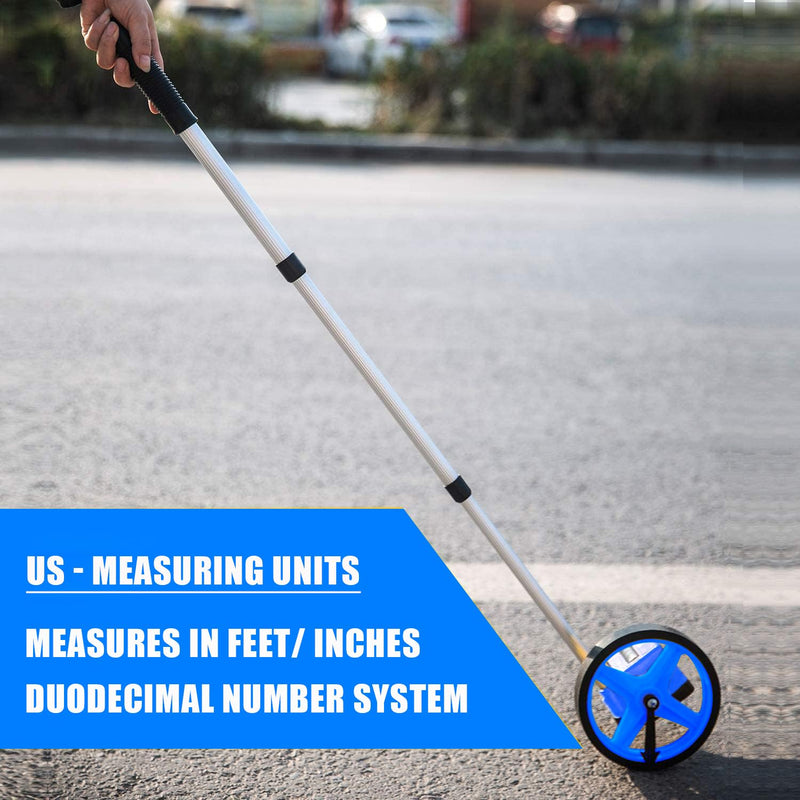 Zozen Measuring Wheel, Blue 6Inch Measure Wheel, Distance Measuring in Feet, Rolling Measurement [Up To 10,000Ft], Telescopic/Mechanical/One Key to Reset, Include Carrying Bag.