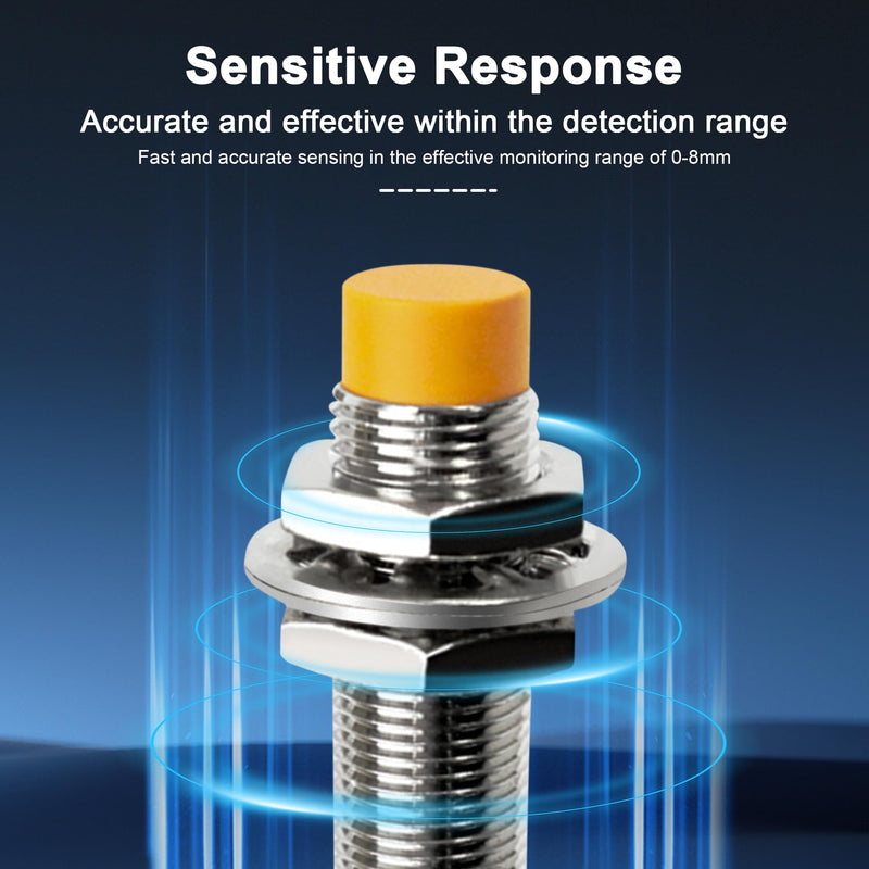 ATO M12 Inductive Proximity Sensor Switch, 4Pcs Non-Shield Detector 4mm NPN Normally Open(NO) Approach Sensor,Directly Connecting with PLC 4 pcs
