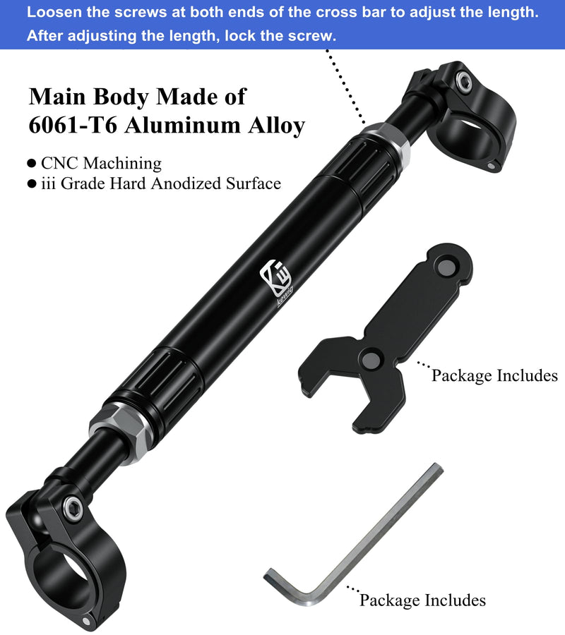 BRCOVAN Aluminum Alloy Cross Bar for Motorcycle, Length Adjustable Design Handlebar Extender Extension, Motorcycle Balance Bar Reinforce Lever Compatible with Handlebar 22mm in Diameter