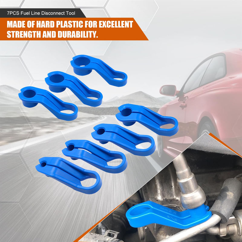 7PCS Fuel Line Disconnect Tool Set - 1/4 5/16 3/8 1/2 5/8 3/4 7/8 Inch Fuel Filter Quick Disconnect Removal Tool