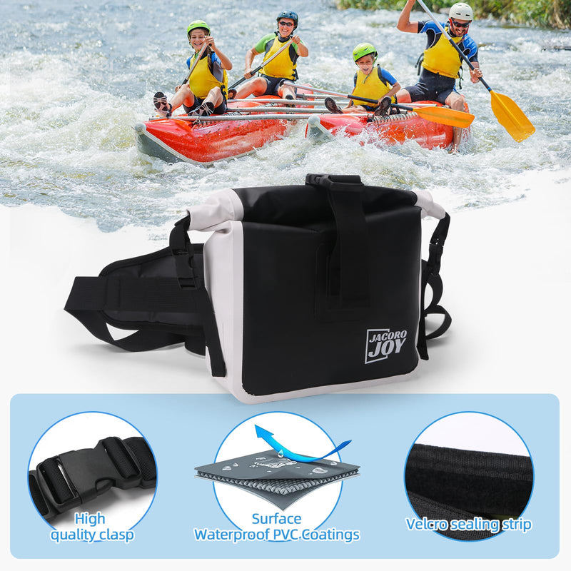 Waterproof Fanny Pack, Floating Dry Bag Pouch with Adjustable Waist Strap Large Capacity, Waterproof Waist Bag for Kayaking Boating Fishing Cycling Beach (Black) Black