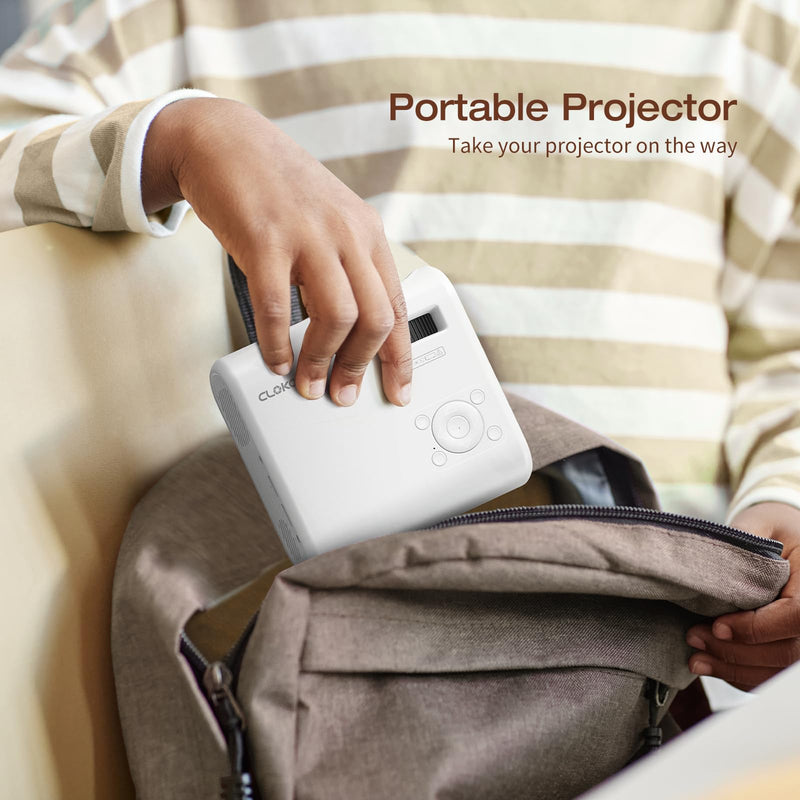 Mini Projector, CLOKOWE 2024 Upgraded Portable Projector with 9000 Lux and Full HD 1080P, Movie Projector Compatible with iOS/Android Phone/Tablet/Laptop/PC/TV Stick/Box/USB Drive/Game Console 2024 Upgraded 9000Lux