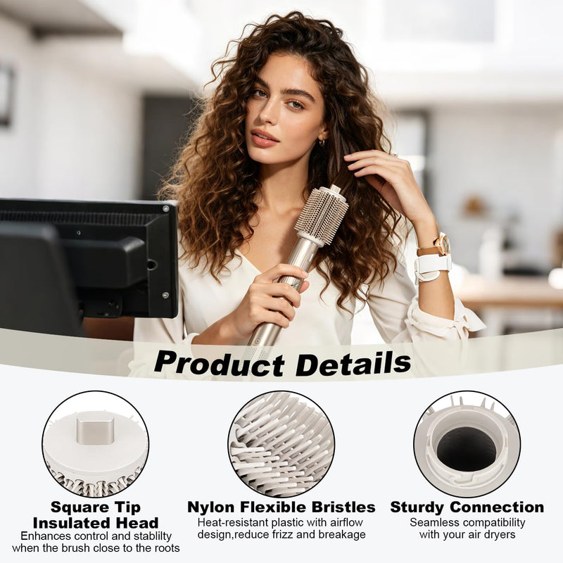 Upgraded Large Round Volumizing Brush for Shark FlexStyle HD400 Series Hair Dryer, Round Brush Attachment Flex Style Hair Volumizer Tool, Full Volume Curling, Smooth Blowout Styling Accessories