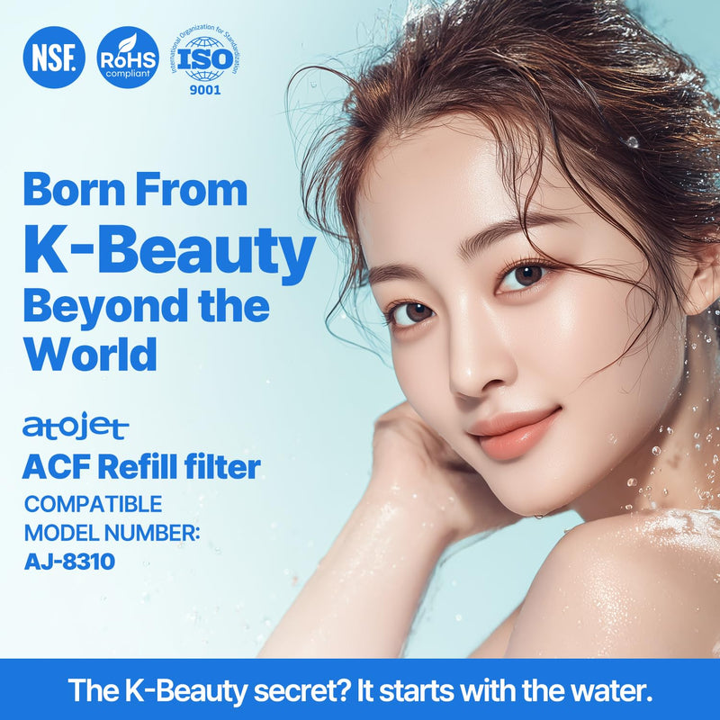 Cleansing Washbasin Faucet Replacement Filter Inspired By Korea's Beauty Culture - Pure Carbon Filters for Bathroom & Kitchen Water (6 Filters) – Compatible with Atojet AJ8310 (AJ8310-FLT-6PC) 6pc Refill Filter