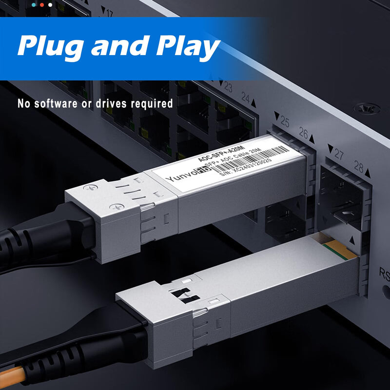 10G SFP+ to SFP+ Active Optical Fiber Cable Direct Attach Copper with Multi-Mode Fiber Cable for Cisco,MikroTik,Ubiquiti...Etc Switch(AOC 20Meters) 20M(65.6ft) AOC