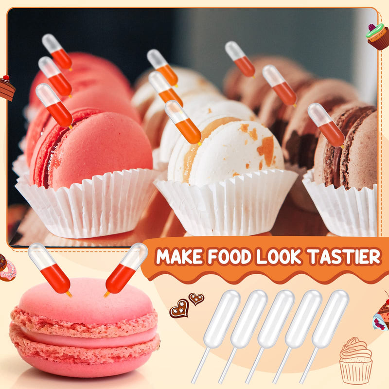 Kingdder 1000 Pcs 4 ml Cupcake Pipettes Clear Plastic Transfer Tubes Liquid Dropper Pipettes Small Disposable Dropper for Cupcakes Chocolate Dessert Ice Cream