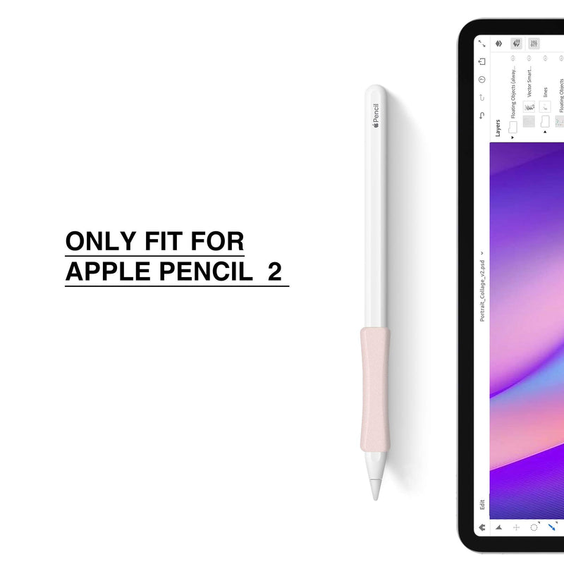 3 Pack Pink iPencil Grips Case Cover Ergonomic Silicone Sleeve Holder Compatible with Apple Pencil 2nd Generation, iPad Pro 11 12.9 inch 2018 Pink*3