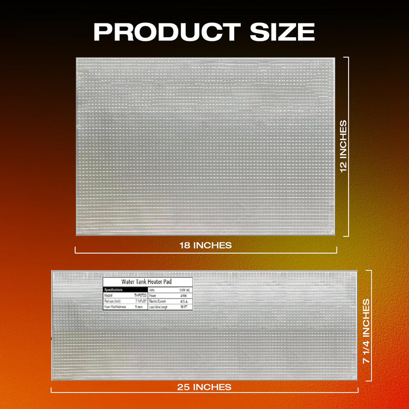 H&G lifestyles RV Holding Tank Heater Pad Use with Up to 50 Gallons Fresh Water 120V 12" x 18" Holding Tank Heating Pad with Constant Temperature Heating Plate (Pack of 2) 120V 12X18"