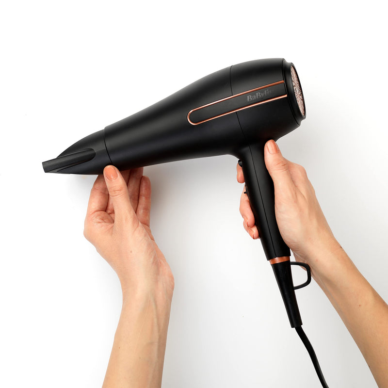 BaByliss Super Power Hair Dryer - Ultra-Fast 2400W Air Flow, Ionic Frizz-Control, Salon-Grade AC Motor, 3 Heat & 2 Speed Settings, Black, 5240U Single