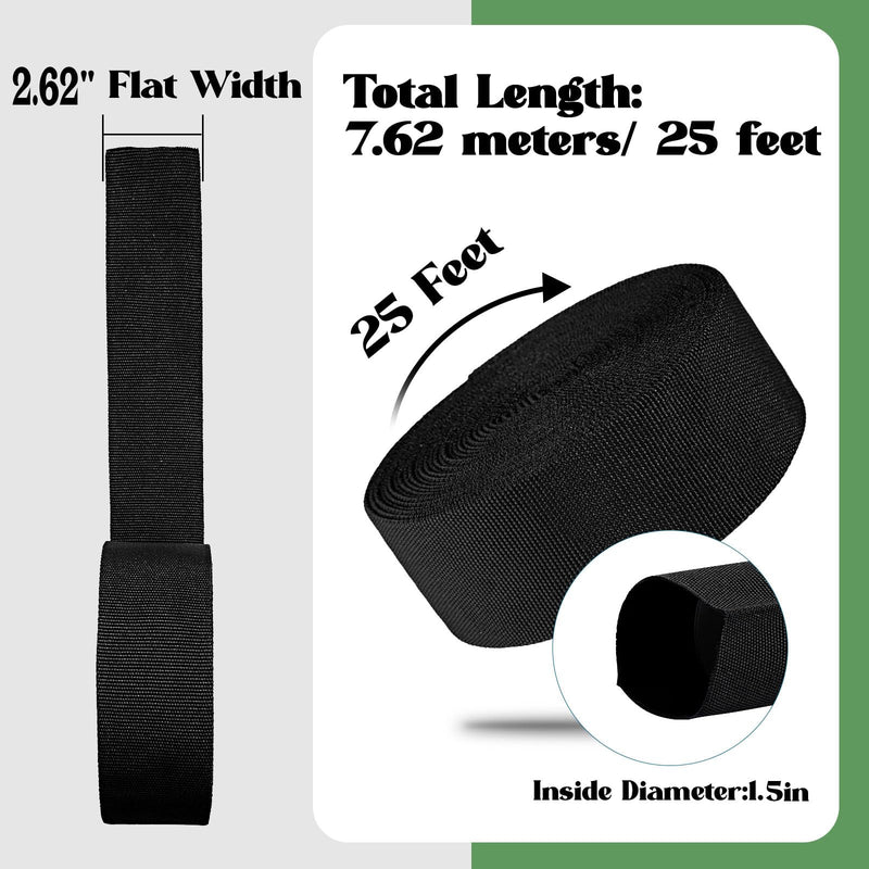25FT Nylon Protective Sleeve Sheath Cable Cover Welding Tig Torch Hydraulic Hose Cover, Nylon Abrasion Resistant Flame Retardant Cable Cover for Chain, Rod Welding Cable, 1.5" ID, Black 1.5 Inch - 25 Feet