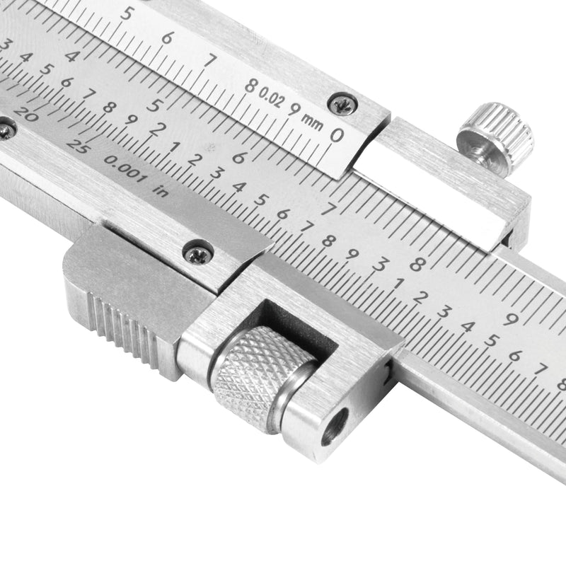 PEC Tools 6" / 150mm Vernier Caliper | Stainless Steel, Fine Adjustment, 0.02mm/0.001" Graduation, 0.03mm Accuracy 6"/150mm