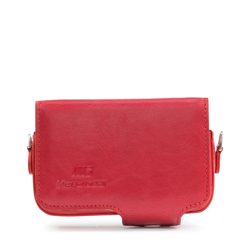 MegaGear Leather Camera Case with Strap Compatible with Sony Cyber-shot DSC-RX100 VII, ZV-1, DSC-RX100 VI, DSC-RX100 V, DSC-RX100 IV, DSC-RX100 III, DSC-RX100 II - Red