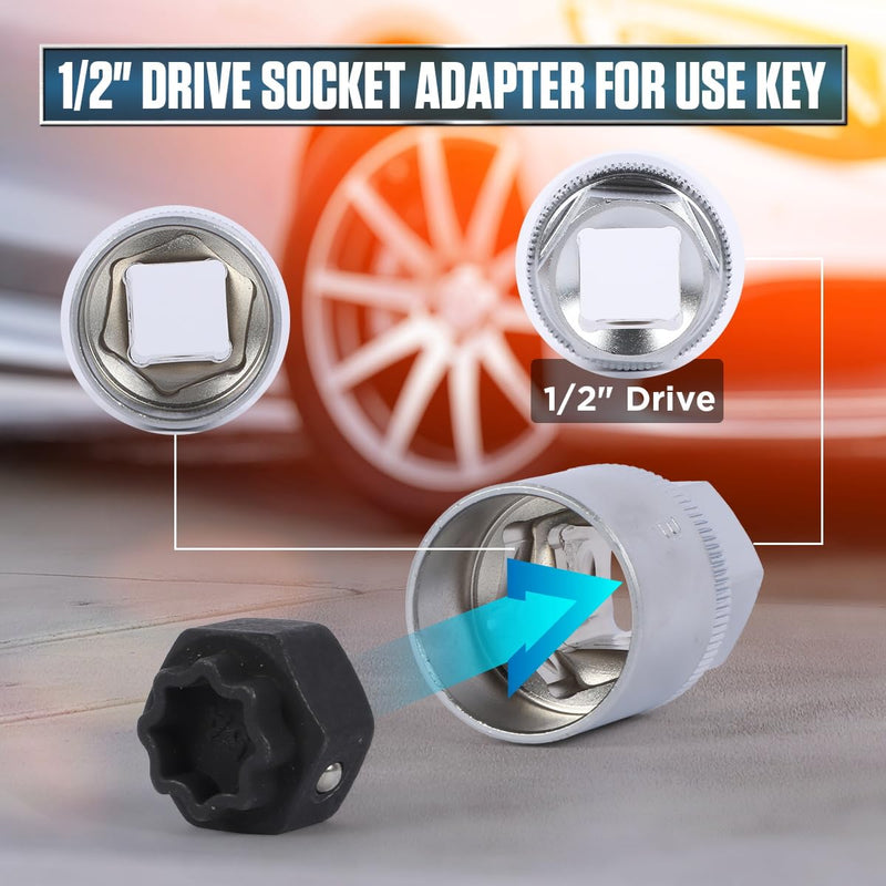 12 PCS Wheel Lock Key Set Compatible with Mercedes Benz, Wheel Lock Lug Nut Removal Kit for Mercedes Benz