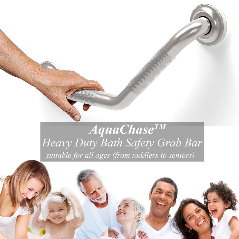 1-1/4" Knurled Grab Bar, ADA Compliant Bath Safety Shower Handrail, Bathroom Mobility Aid Handle for Seniors and Disabled, Heavy Duty 500lbs Support 9in Brushed Nickel