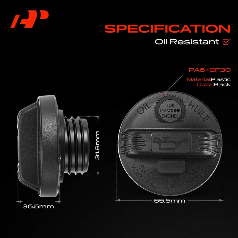 A-Premium Engine Oil Filler Cap Oil Cap Fit For Honda Accord Civic CR-V Ridgeline Pilot Odyssey Passport HRV Fit Element & Acura ZDX TSX TLX TL RSX RLX RL RDX MDX ILX, # 15610RAAA01, 15610P5G000