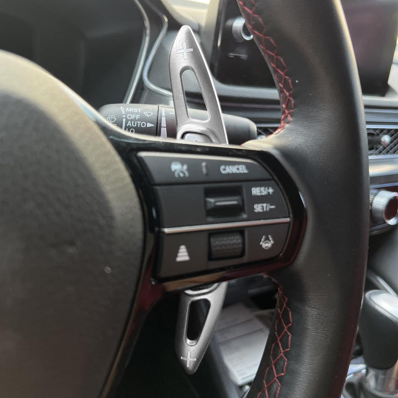 Aluminum Alloy Steering Wheel Shift Paddle Extension Cover is Suitable for Honda 2022-2025, Compatible with Acura Integra 2023-2025(Silver) silver