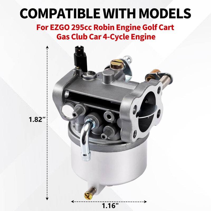 Carburetor for EZGO 295cc Robin Engine Golf Cart Gas Club Car 4-Cycle Engine 1991-UP TXT Medalist Marathon Freedom ST with Fuel Pump, Carb Replace OEM# 72558G01 72558G05 72840G02 26645G01 26645G03