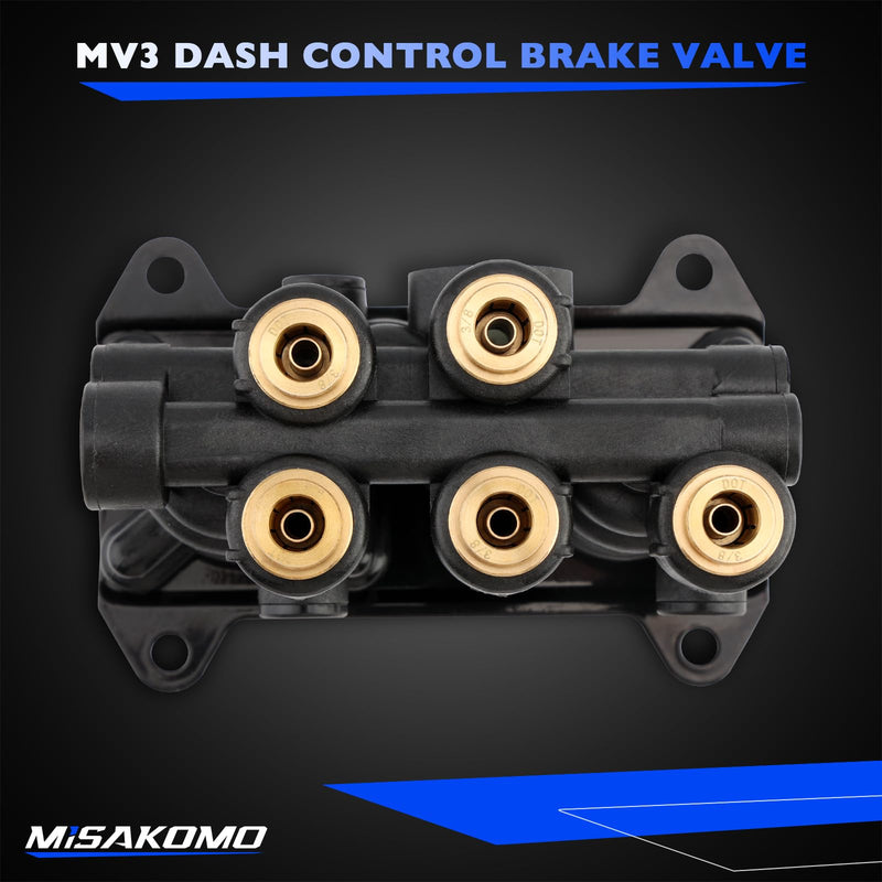 800257 MV-3 Dash Air Brake Control Valve - Bendix 065523 Trailer Parking Brake Valve with 3/8 Push to Connect Port - Compatible with Peterbilt and International Commercial Heavy Duty Trucks 800257