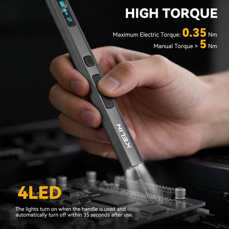 KELIN 156 in 1 Electric Screwdriver, Precision Power Screwdriver Set, 5 Torque Levels＆140 S2 Steel Magnetic Bits, Gifts for Men, Magnetic Repair Tool Kit for iPhone, PC, Laptop, PS4 PS5, Xbox, Watch