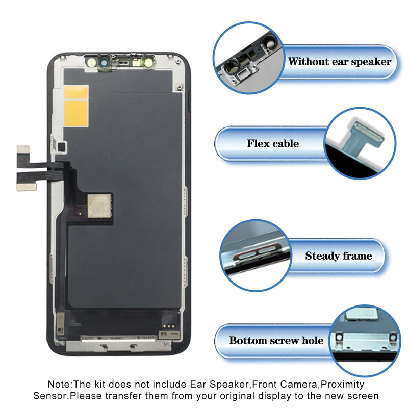 LMQ for iPhone 11 Pro Screen Replacement, 5.8-inch LCD Display Replacement 3D Touch Digitizer Assembly, with Repair Tool Kits Waterproof Tape and Screen Protector (forA2160, A2217, A2215)