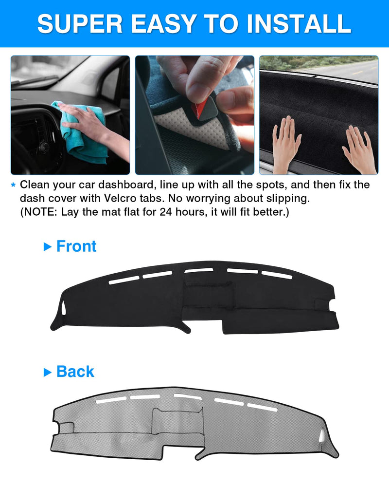 Autorder Dashboard Cover Mat for 1992-1996 Ford F150 F250 F350 Accessories Dash Cover Flannel Dash Mat Sunshade Glare UV Rays Protector 1992-1996 F150 F250 F350