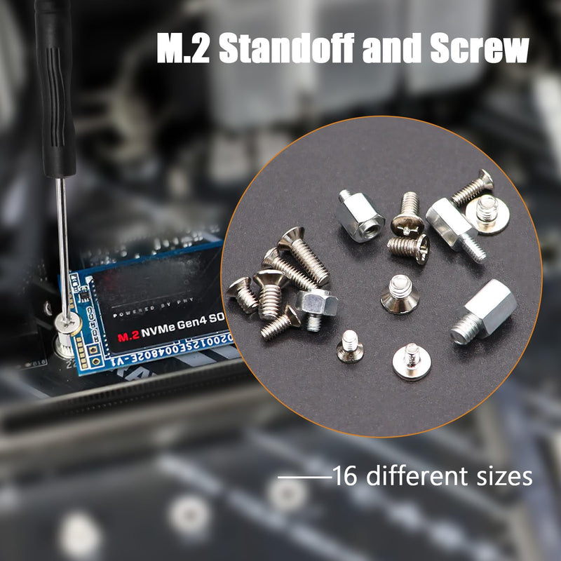 mankk 500PCS M.2 SSD Screw Kit M.2 SSD Mounting Screws Motherboard Standoffs M.2 M2.5 M3 NVMe Screw for Laptop PC Repair & DIY