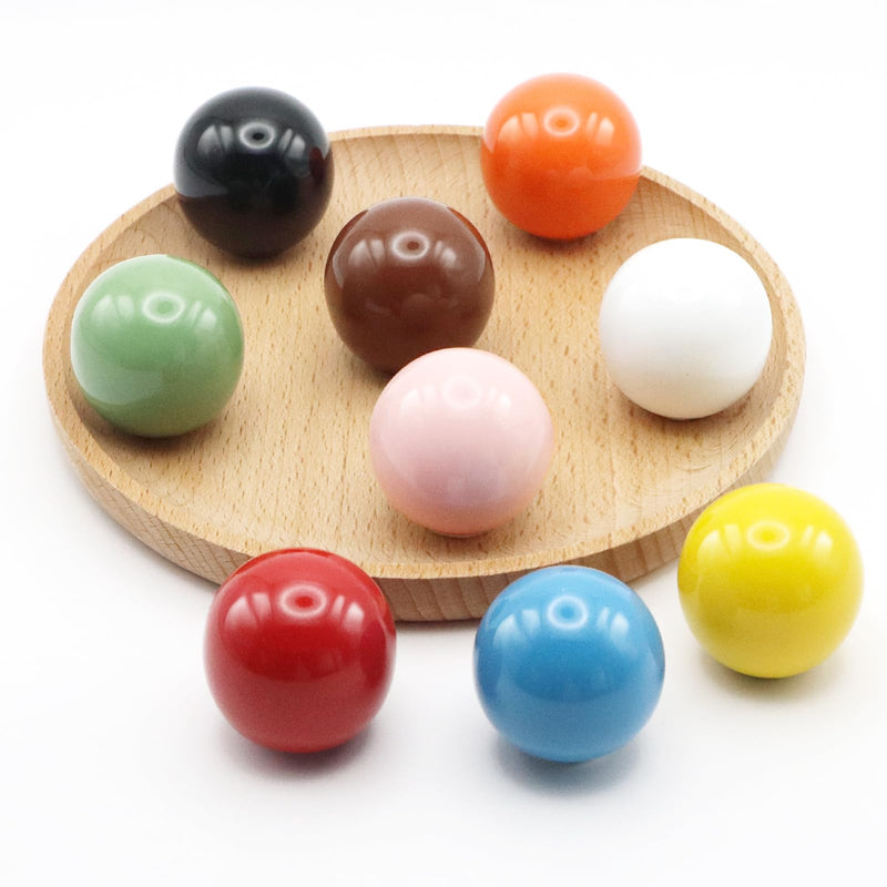 20 Pack Green Dresser Knobs 1.3" Ceramic Cabinet Knobs Cute Colorful Single Hole Pulls for Drawer 33mm Round Cupboard Handles for Children's Room Kitchen Wardrobe Cabinet Bathroom 20