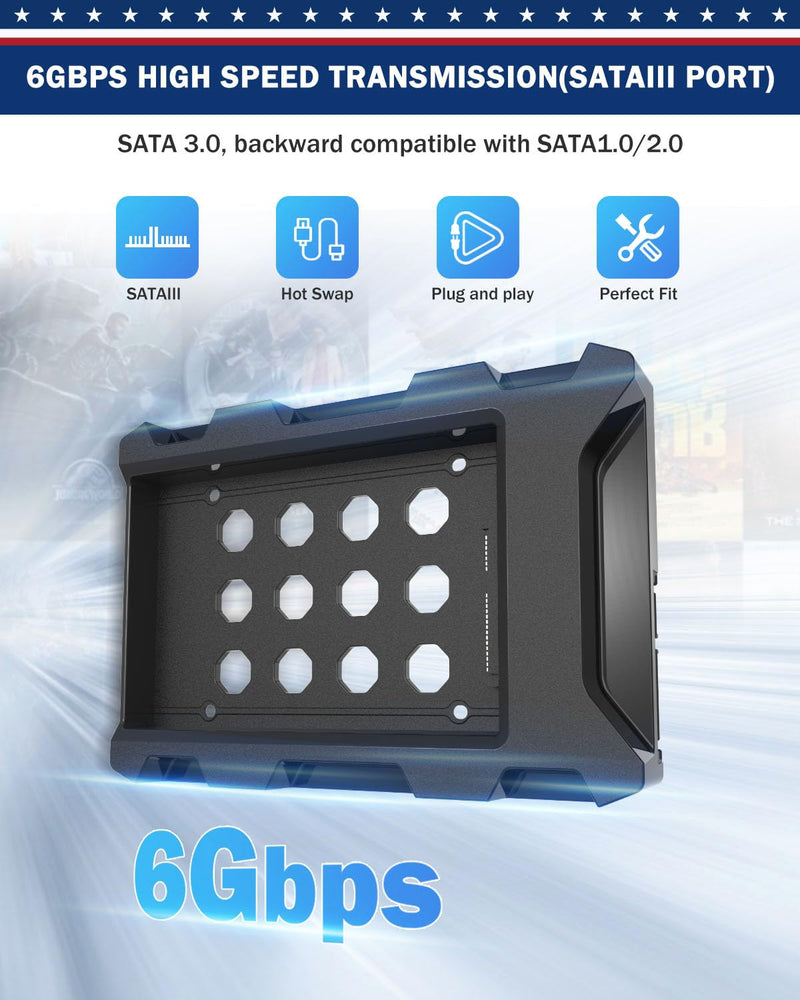 2.5'' SSD SATA to 3.5'' Hard Drive Adapter Mounting Bracket Kit 1 Pack Internal SSD Desktop Adapter Hard Disk Drive Mounting Bracket Tray Case HDD Cage SSD Caddy Holder Converter with Bag 1 Pack with 1 Storage Bag