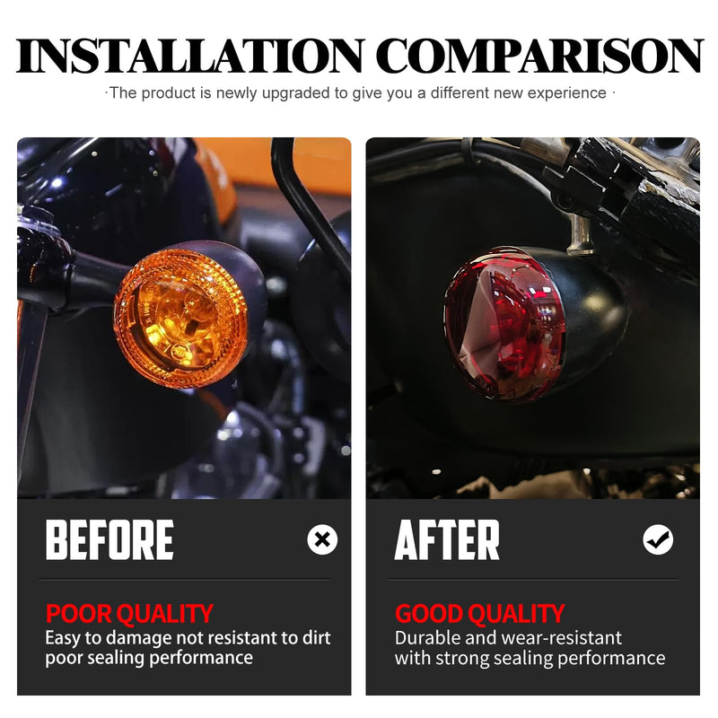 Turn Signal Light Lens Cover Front Rear Bullet Lights Fit For Harley Sportster 883 1200 Dyna Road Glide Street Glide (Red) Red