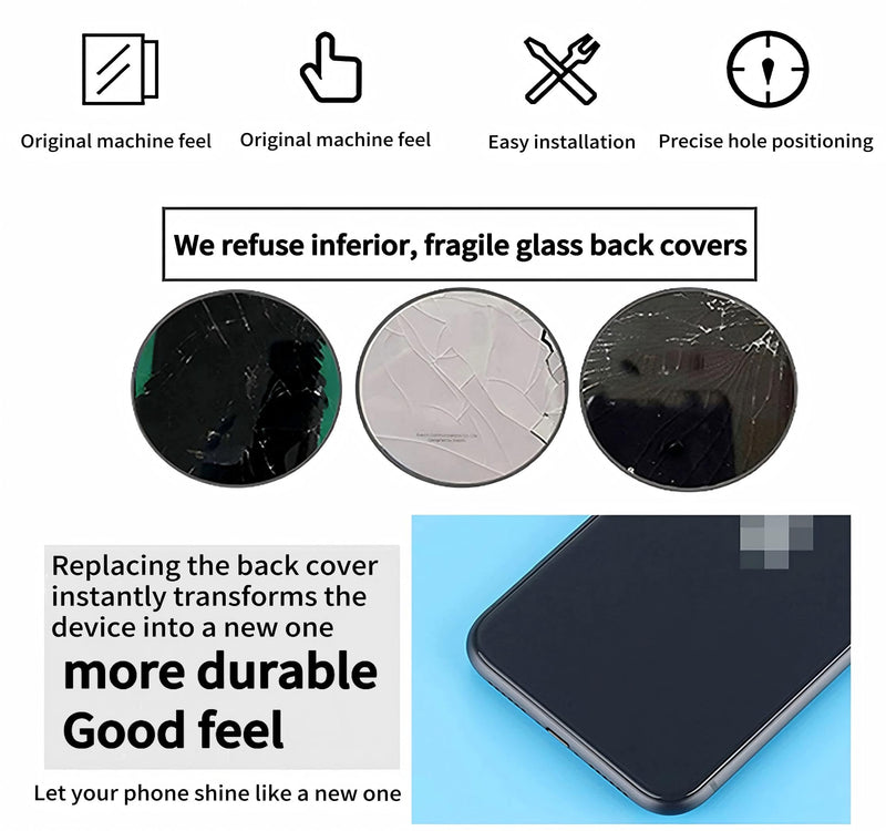 Back Glass Replacement for iPhone 15 Pro Max 6.7inch Back Cover with Wireless Charging Coil Flex Cable+Flashlight +Camera Frame (White, iPhone 15 Pro Max) 15 Pro Max-White