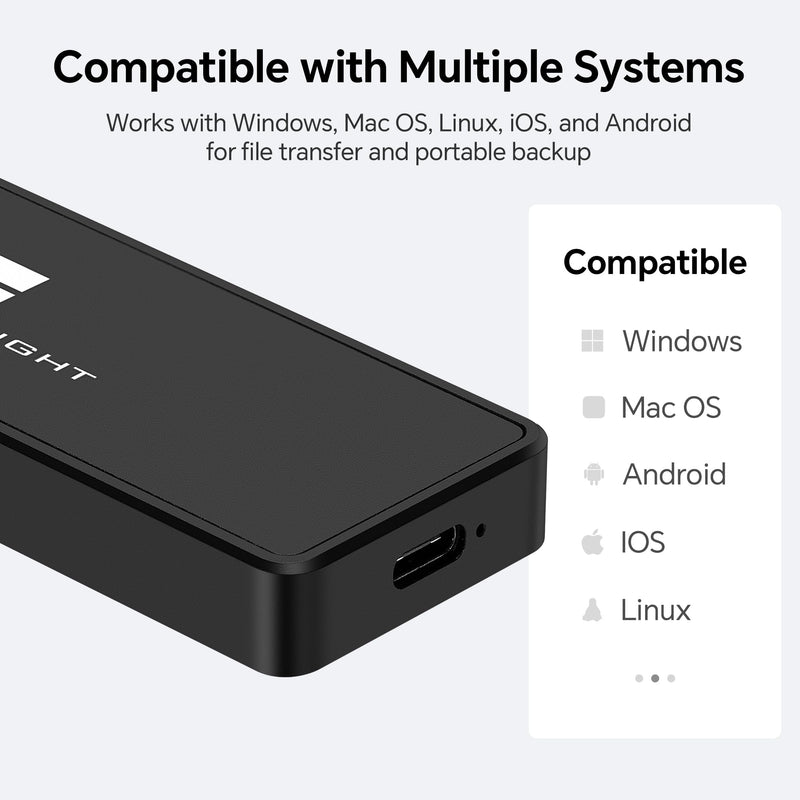Thermalright M.2 NVMe SSD Enclosure HR-EB118 AC Black | USB3.2 Gen2 10Gbps USB-C External SSD Case, CNC Aluminum Housing, UASP/Trim/S.M.A.R.T, Thermal Pads, 2230-2280, Up to 8TB