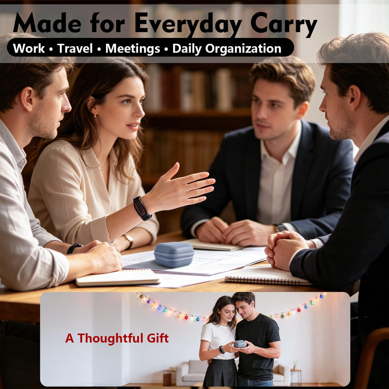 Carrying Case for Plaud NotePin/NotePin S Palm-Size (Case Only) | Faux Leather EVA Hard Shell Organizer, Splash-Resistant & Scratch-Resistant, All-in-One Storage for Your NotePin Kit