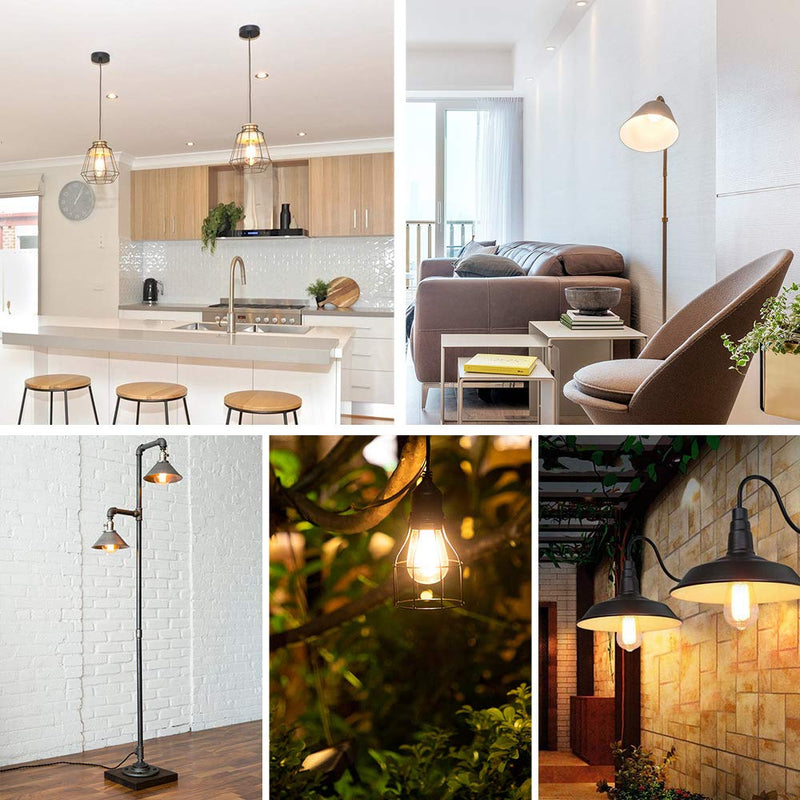 Vintage LED Dimmable Edison Light Bulbs 100W Incandescent Equivalent, 8W 1200Lumens, E26 Base LED Filament Bulb, 2700K Warm White, ST64/ST21 Antique Clear Glass for Home, Reading, Bathroom, 4-Pack Clear Warm White