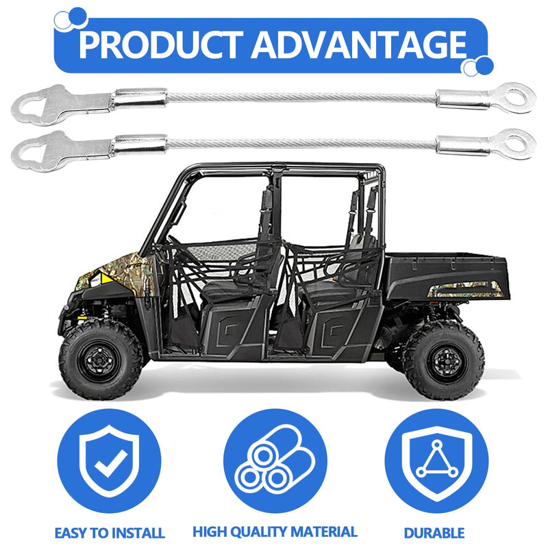 2PCS Tailgate Cable Compatible with Polaris Ranger 2005-2006, 500 2005-2010, 700 2005-2009, 800 2010-2016, 900D 2011-2014 Tail Gate Cable Replace # 7081215 7081445