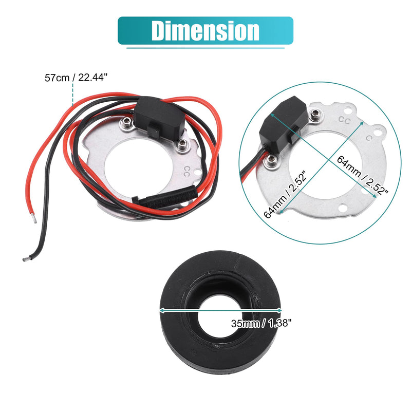 X AUTOHAUX 1244A Electronic Ignition Kit for 12 Volt Negative Ground Systems Points-to-Electronic Kit