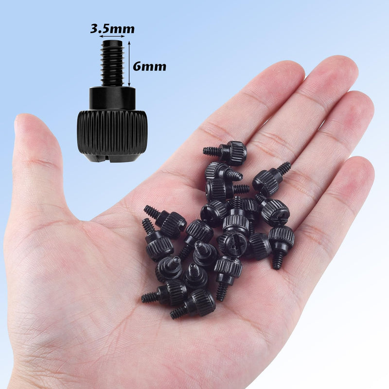 20x Computer Case Thumb Screws,6-32x6 M3.5 PC Case Screws for Desktop Computer Case Cover Hard Drives Power Supply PCI Slots 6-32 Thread Screws Black