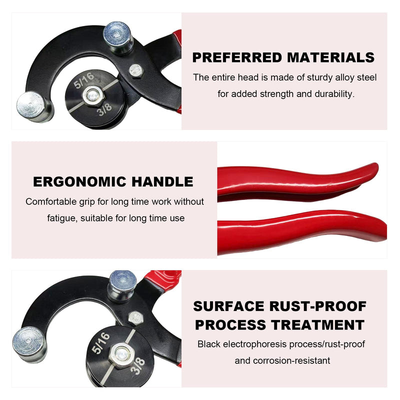 4 in 1 Tube Bending Pliers, 3/16" 1/4" 5/16" 3/8" Professional Brake Lines Bending Tool, 90 Degree Manual Tubing Bender for Copper Brass Aluminum and Thin Steel Pipes