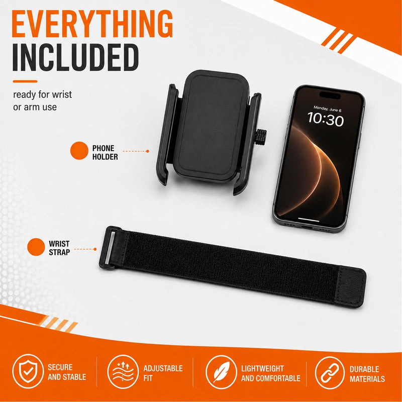 Wristband Phone Holder,Wrist Phone Holder,Arm for Running,Phone Arm Band,Phone Holder for Running,No Screen Blocking, 360° Rotating Wrist Fits 4–6.7" Phones(Arm Style)